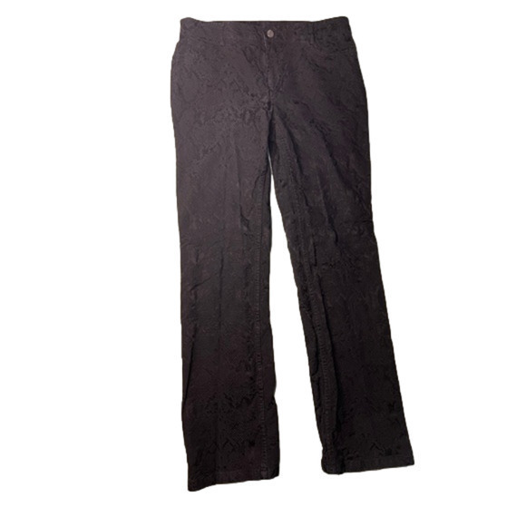 Doncaster Collection Black Snakeskin Reptile Embossed Pattern Straight Jeans - Picture 1 of 7
